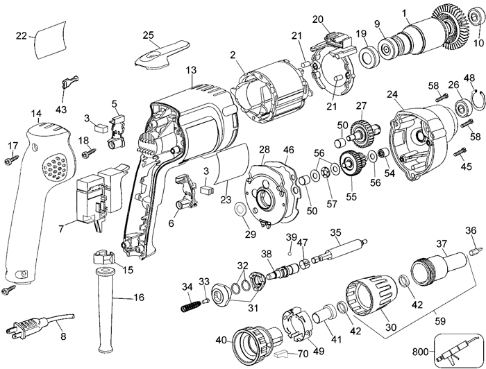 DeWALT DW276 Screwdriver Parts (Type 3)