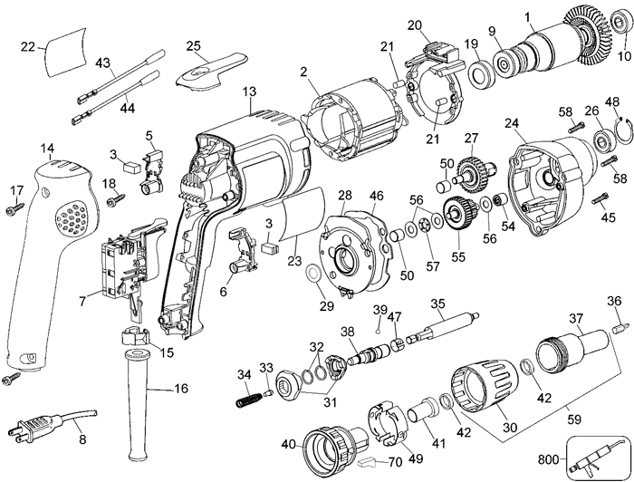 DeWALT DW276 Screwdriver Parts (Type 5)