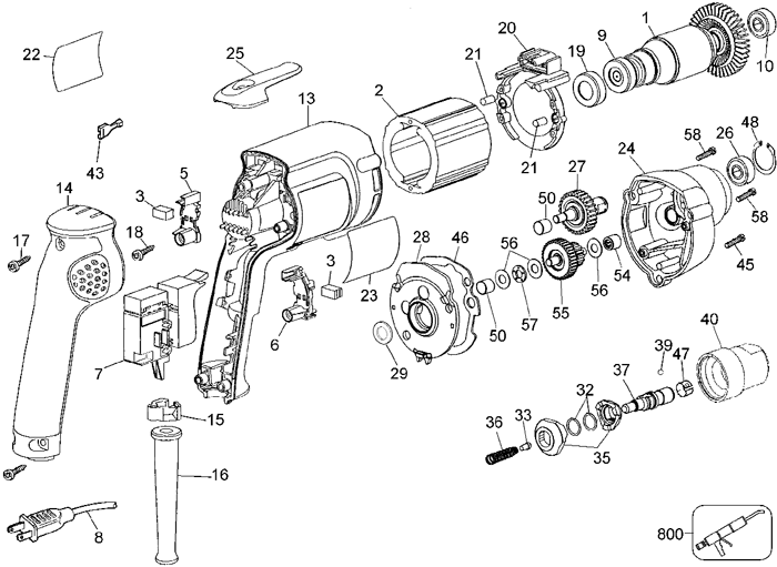 DeWALT DW277 Screwdriver Parts (Type 1)