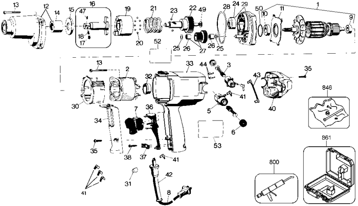 DeWALT DW296 Impact Wrench Parts (Type 1)