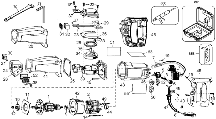 DeWALT DW306 Reciprocating Saw Parts (Type 2)