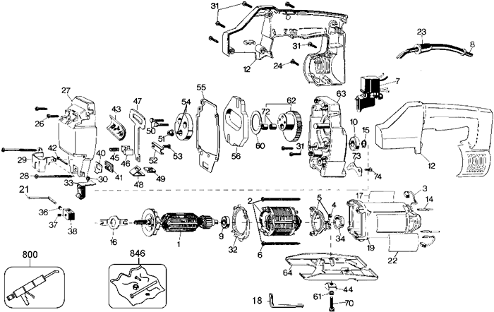 DeWALT DW313 Jig Saw Parts (Type 2)