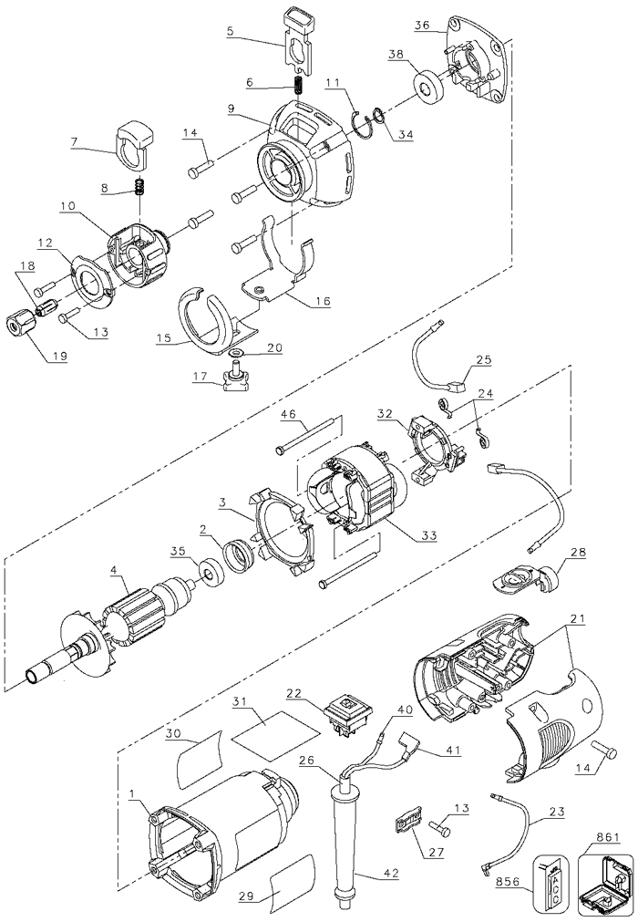 DeWALT DW660K type 3 Cut-Out Tool Parts