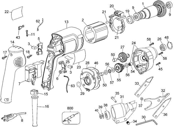 DeWALT DW890 Shear Parts (Type 3)