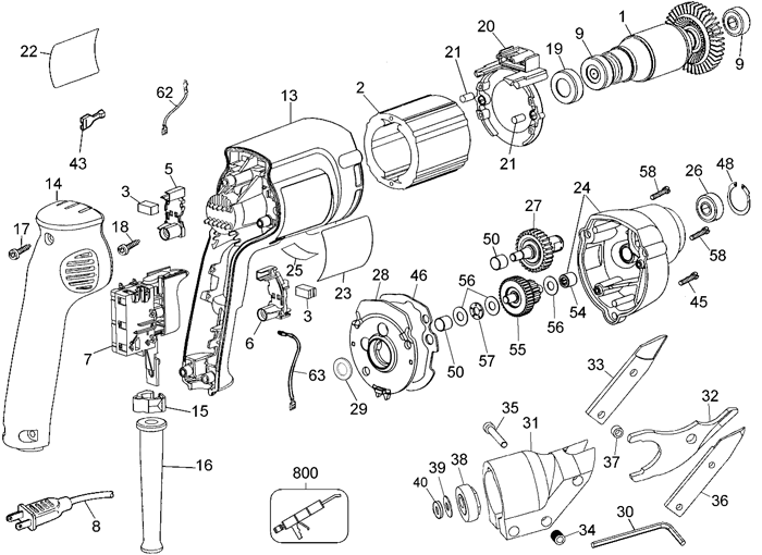 DeWALT DW890 Shear Parts (Type 4)