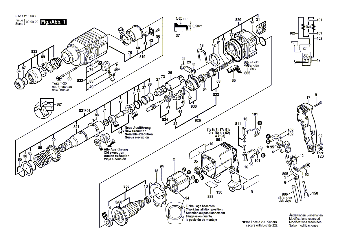 Bosch gbh-2-24-ds - 0611218034 Tool Parts