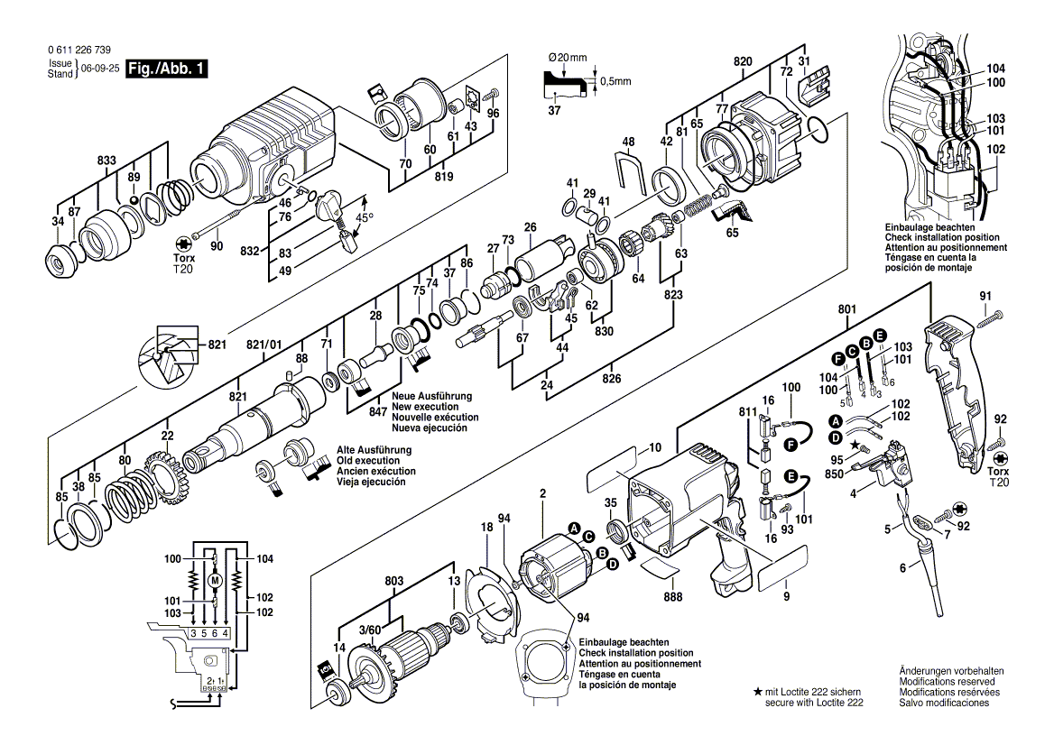 Bosch gbh2sr - 0611226739 Tool Parts