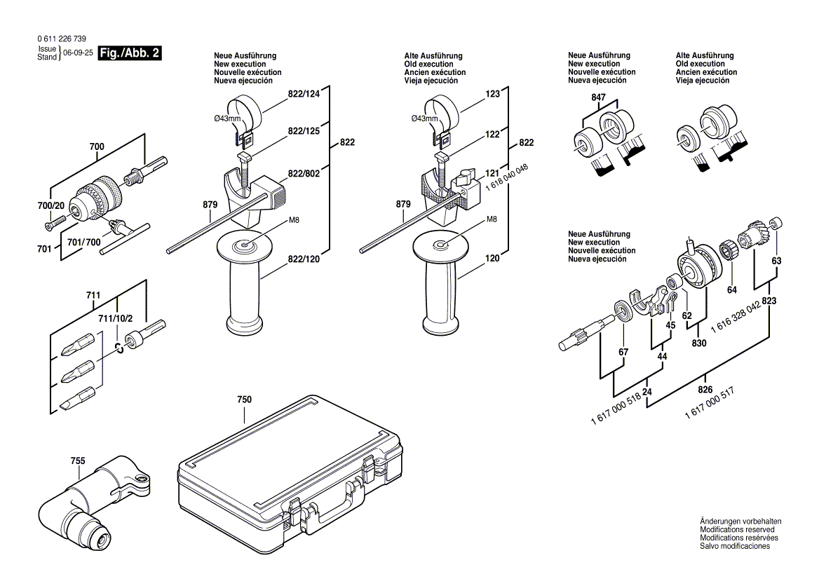 Bosch gbh2sr - 0611226739 Tool Parts