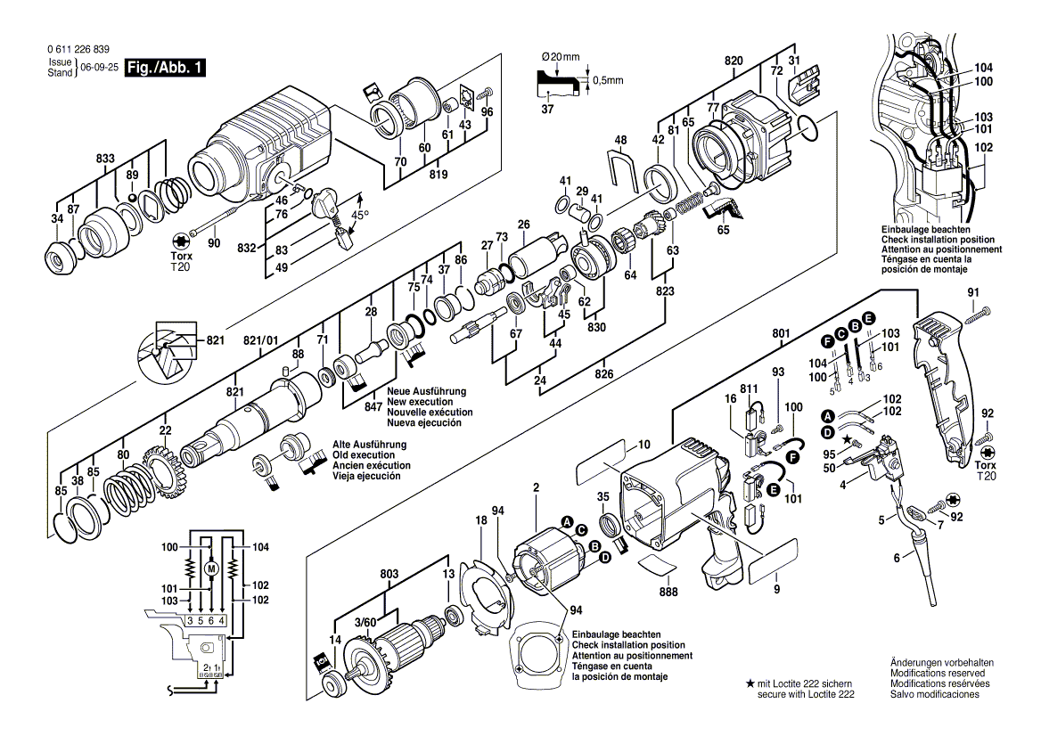 Bosch gbh2sr - 0611226839 Tool Parts