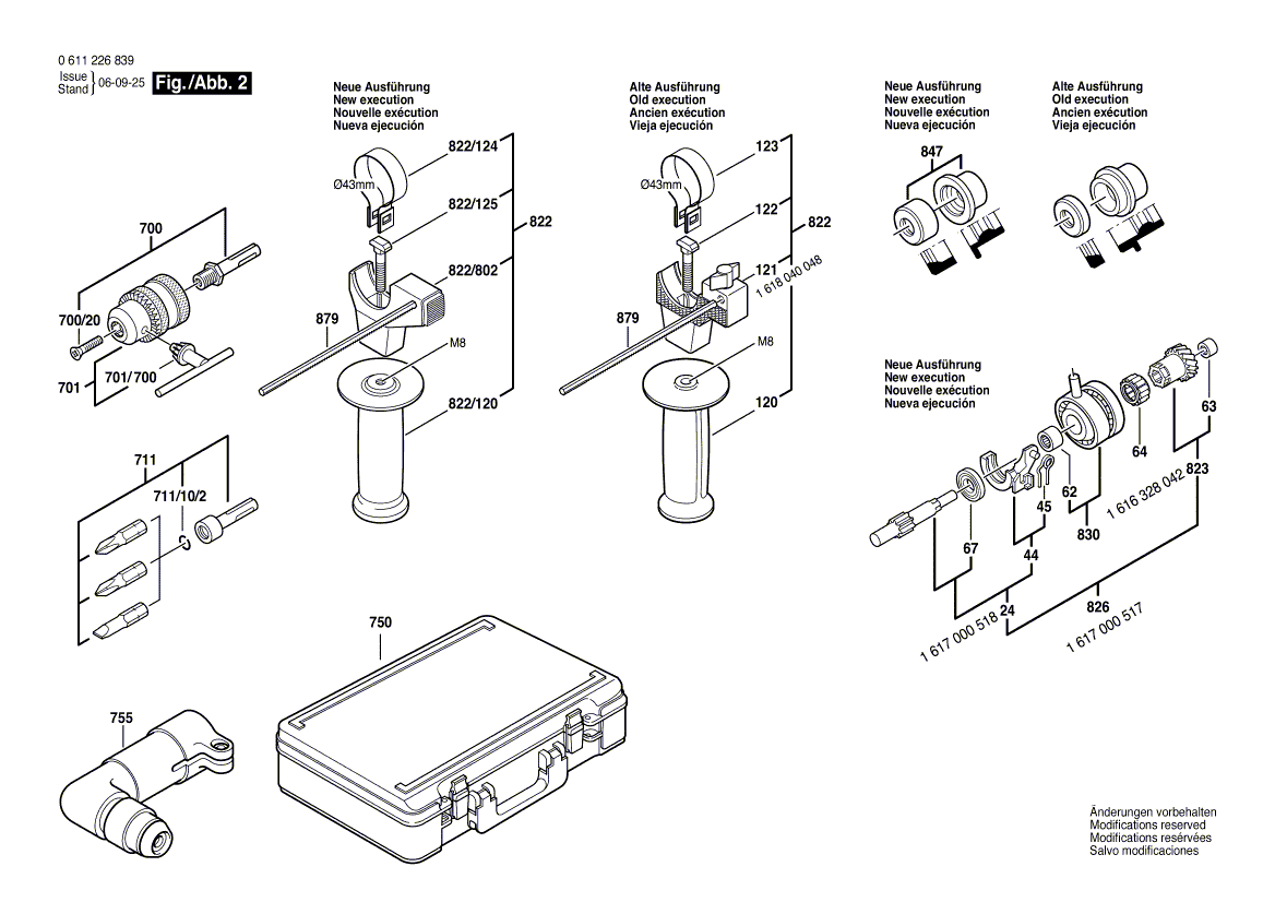 Bosch gbh2sr - 0611226839 Tool Parts