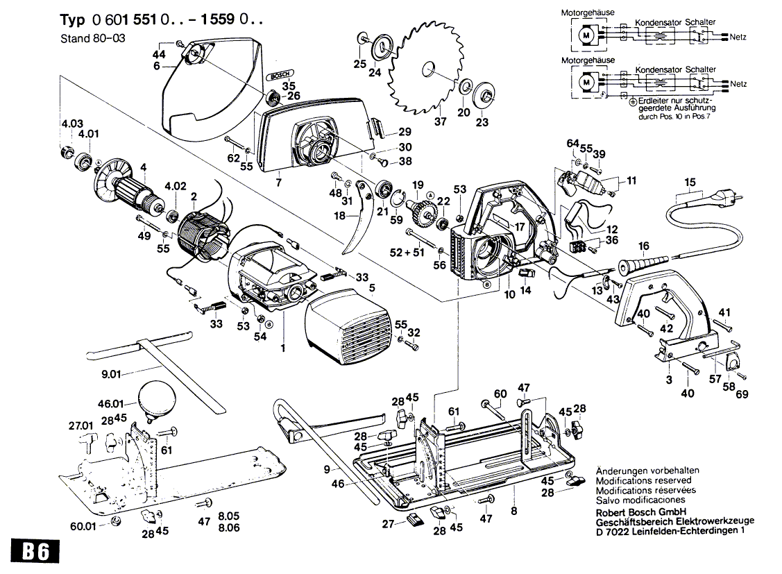 Bosch gdc42 - 0601552034 Tool Parts