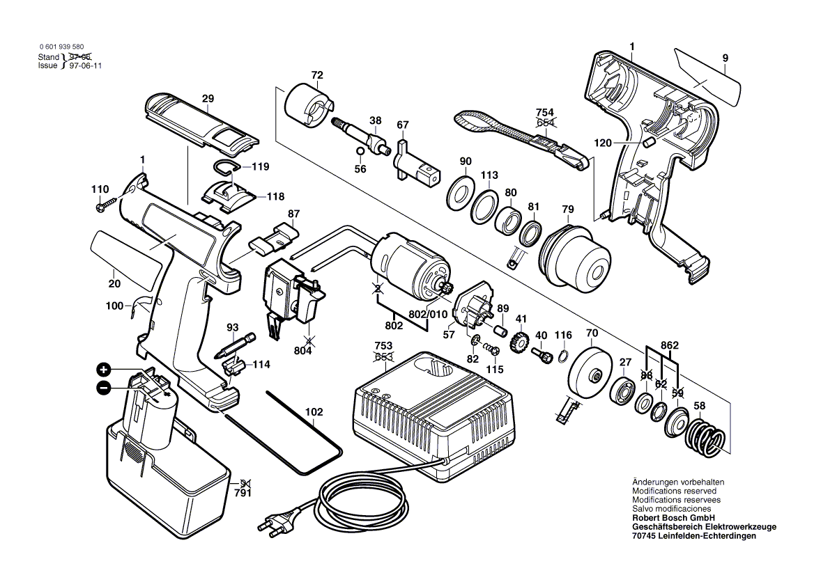 Bosch gdr100 - 0601939684 Tool Parts