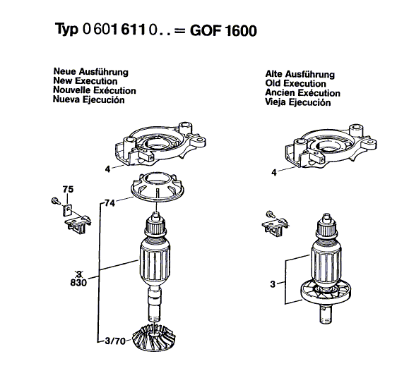 Bosch gof-1600 - 0601611061 Tool Parts