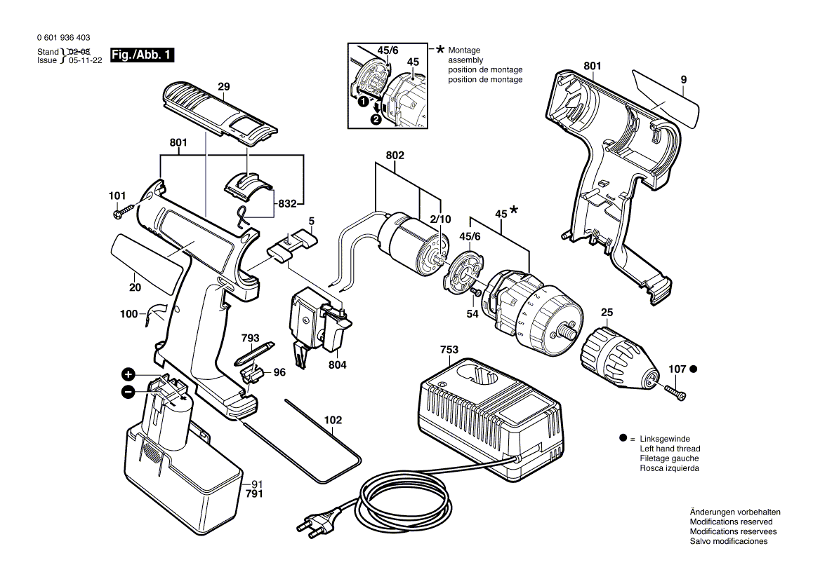 Bosch gsr-14,4-ves-2 - 06019364b5 Tool Parts