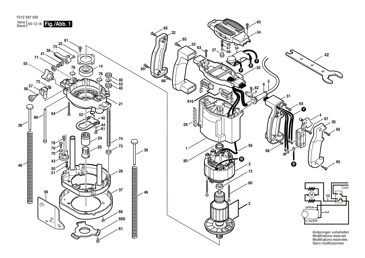 Skil hd1875 f012187500 Parts - Router