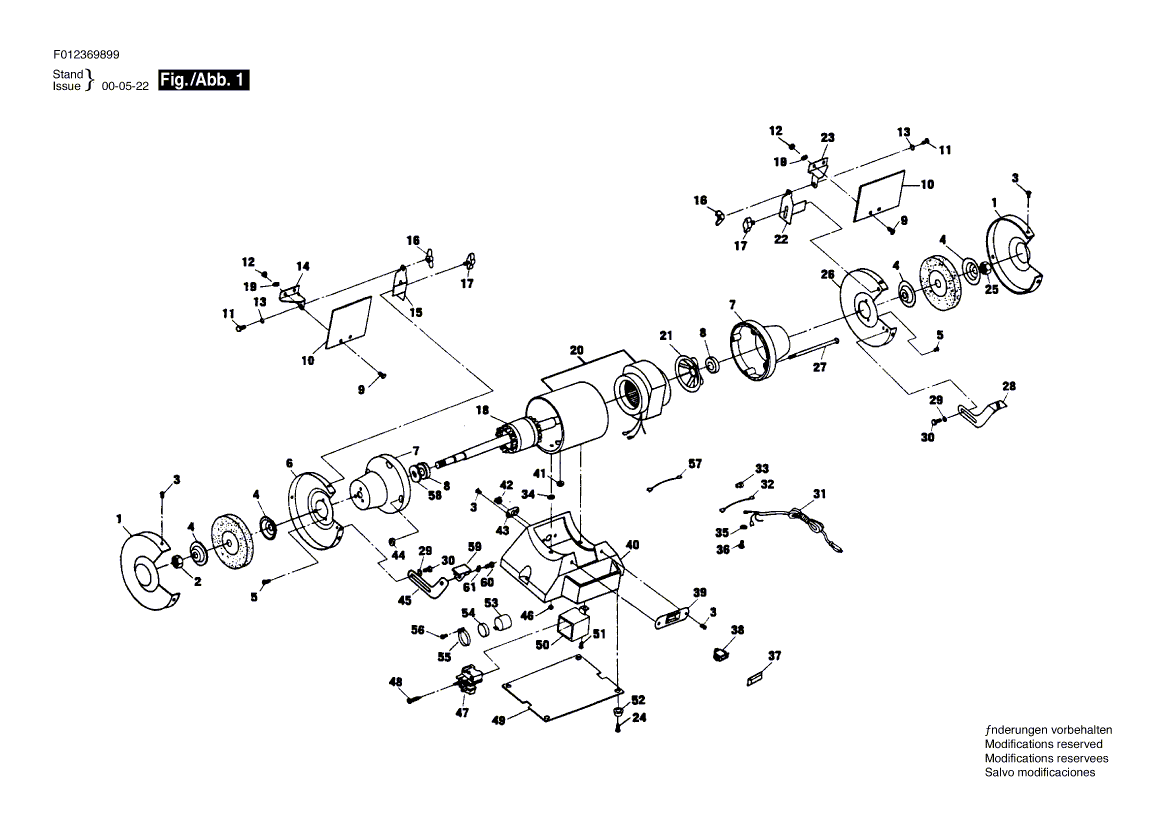 Skil hd3698 f012369899 Parts - Bench Grinder