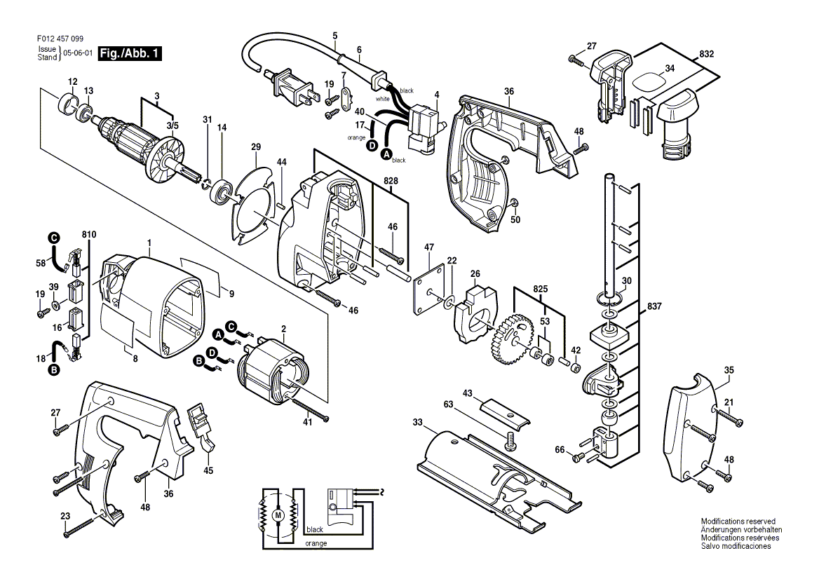 Skil hd4570 f012457099 Parts - Jig Saw