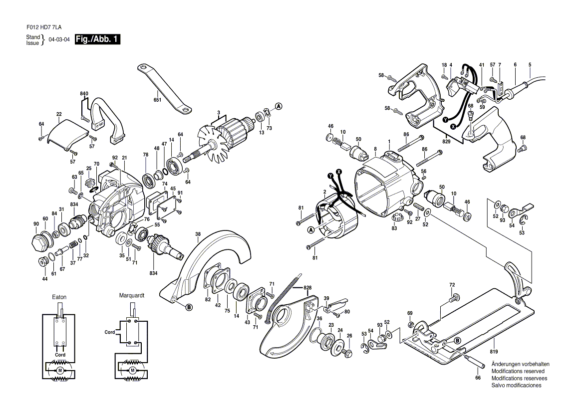 hd7780 f012hd77pm Parts - Worm Drive Saw