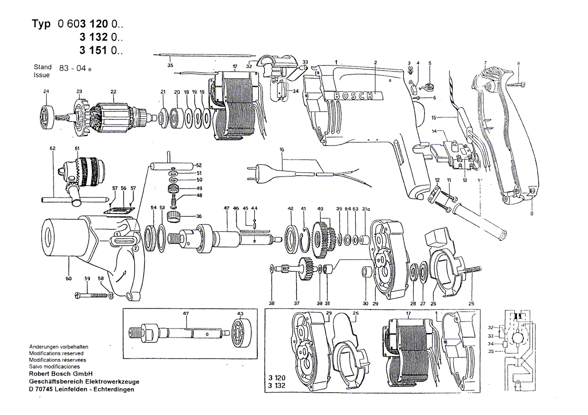 Bosch m21s - 0603120034 Tool Parts