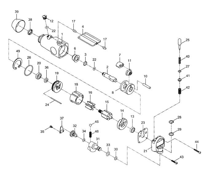 Jet m_JSM-401 Butterfly Impact Wrench Parts