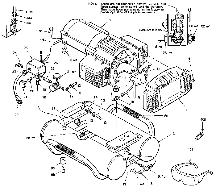 Makita mac4000 Parts - 3HP Air Compressor