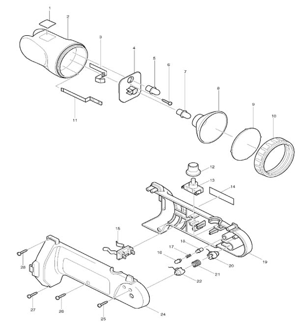 Makita ml180 Parts - 18-Volt Pivoting Head Flashlight