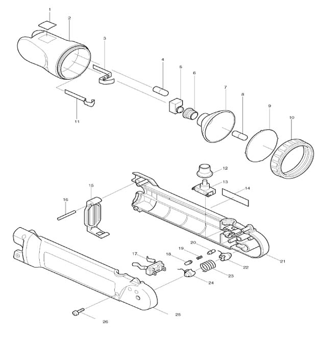 Makita ml902 Parts - 9.6-Volt Pivoting Head Flashlight