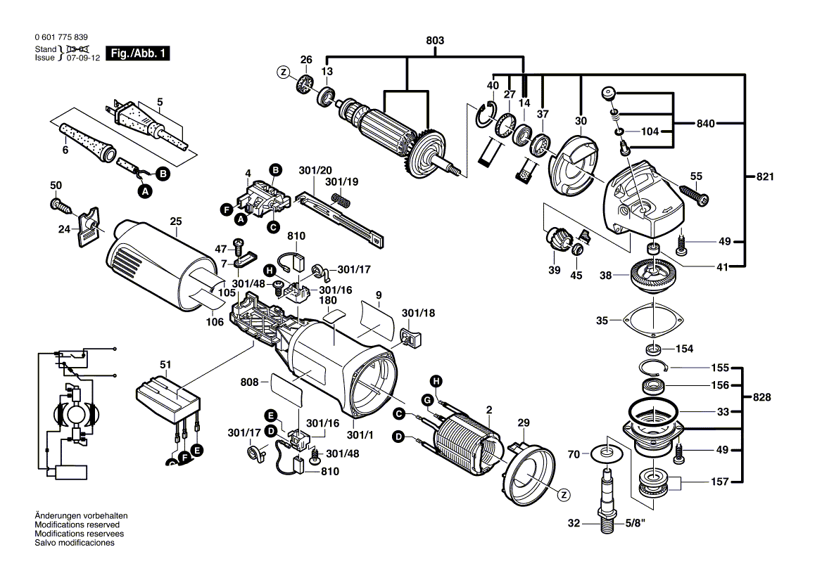 Bosch pa500 - 0601775839 Tool Parts