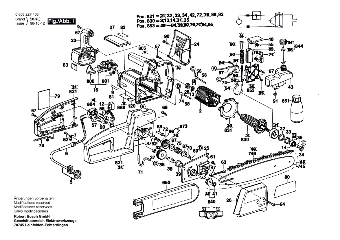 Bosch pke30b - 0603227439 Tool Parts