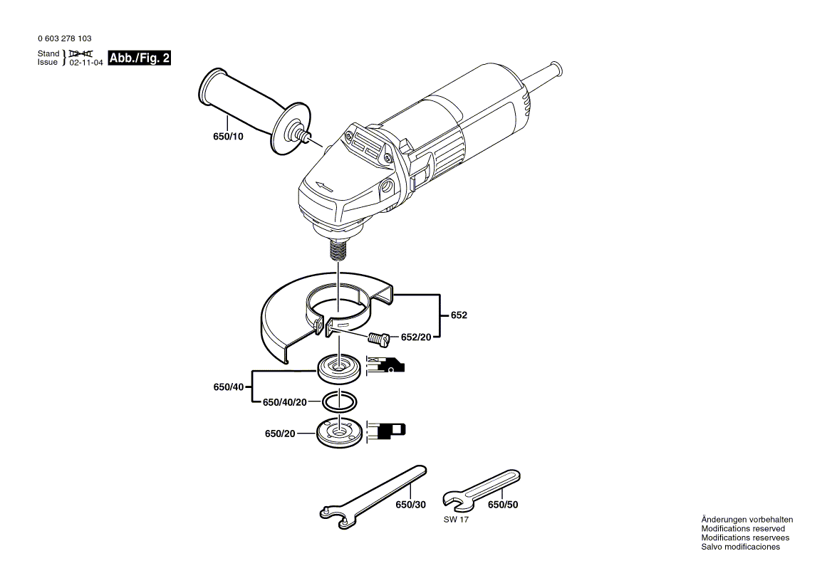 Bosch pws5-115 - 0603278139 Tool Parts