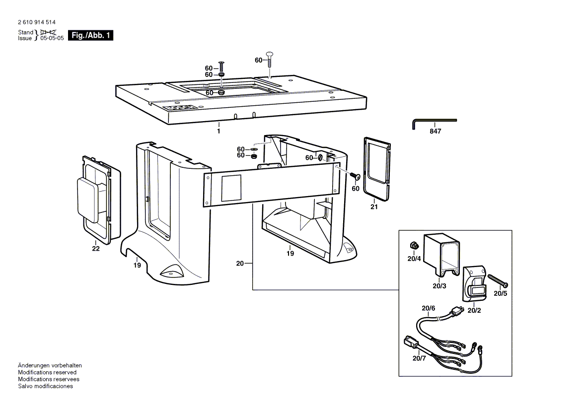 Bosch ra1180 - 2610914514 Tool Parts