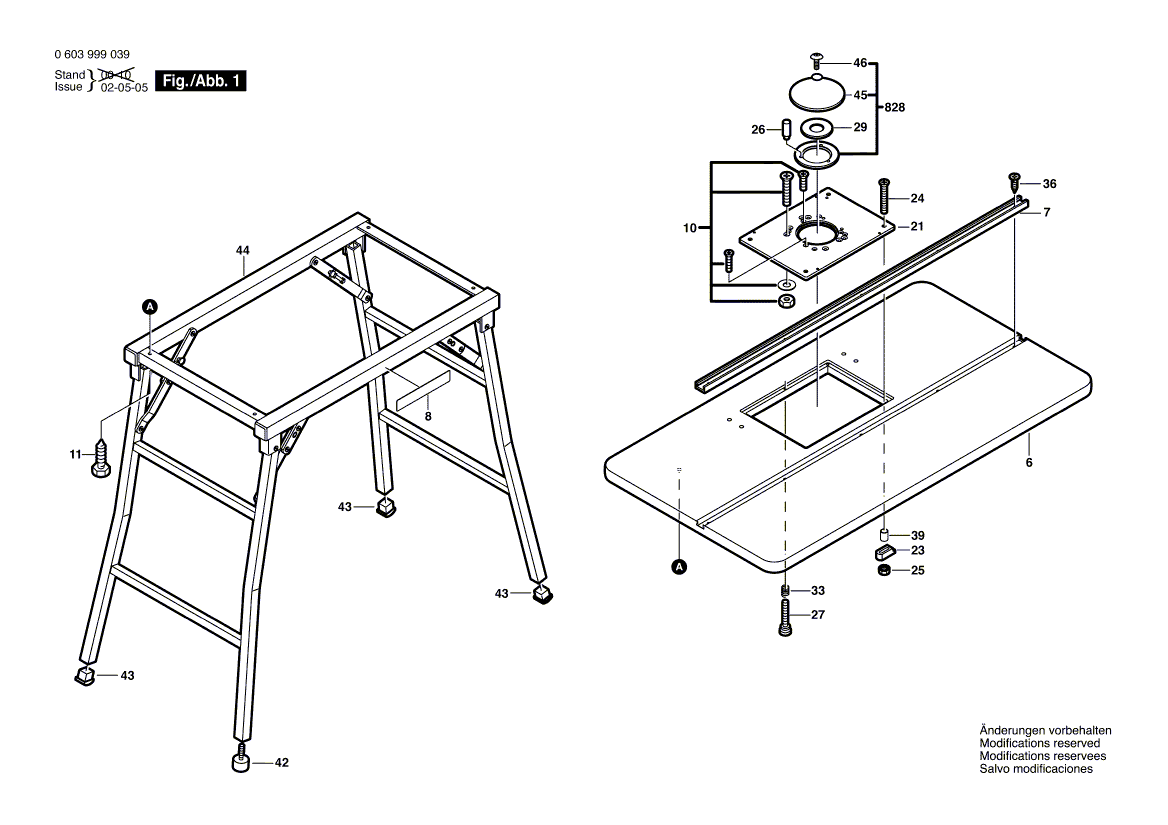 Bosch ra1200 - 0603999039 Tool Parts