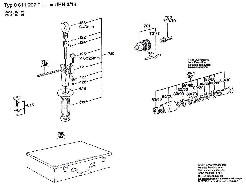 Bosch ubh3-16 - 0611207034 Tool Parts