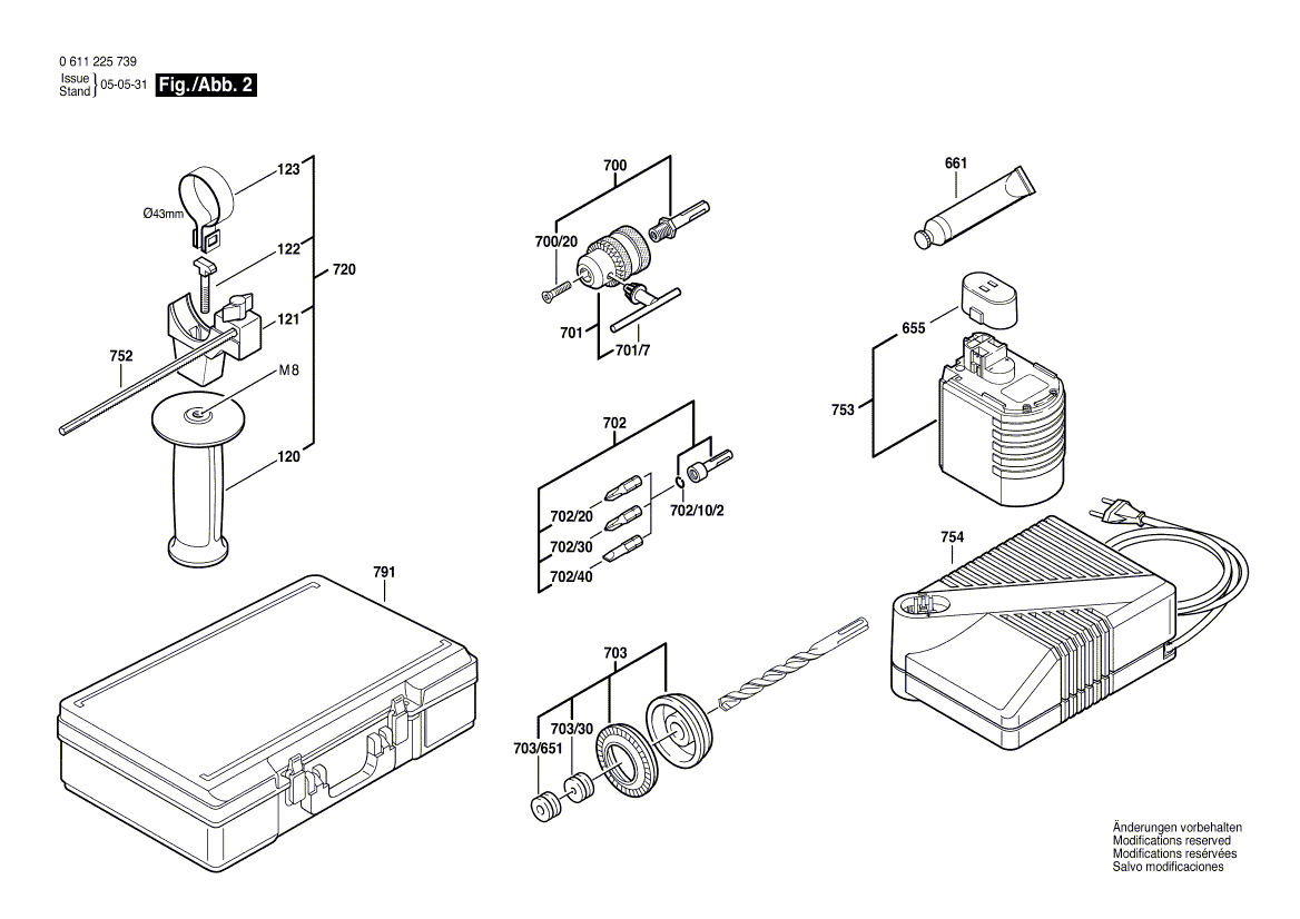 Bosch 11225vsr 0611225739 Tool Parts Bosch Hammer Drill Parts