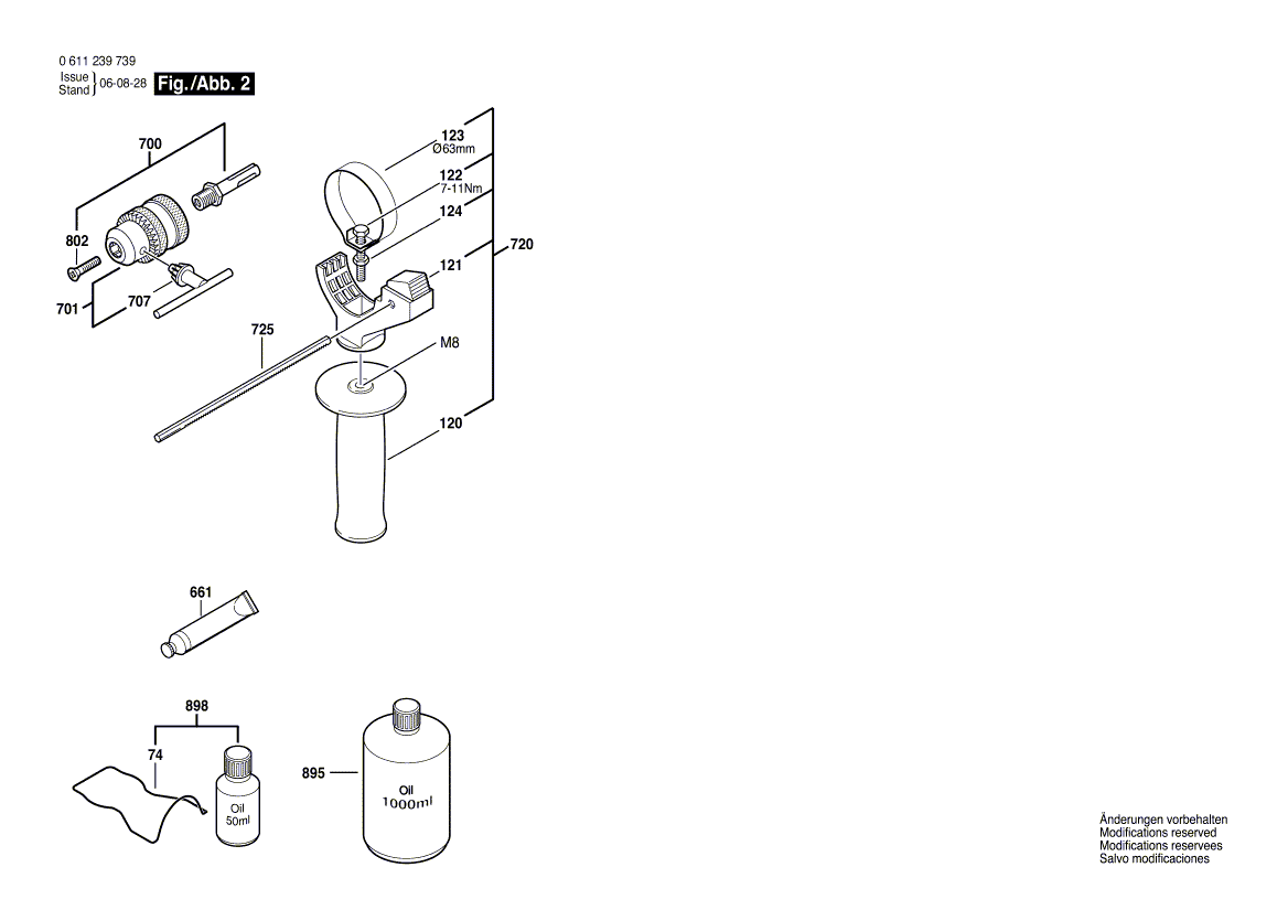 Bosch 11239vs 0611239739 Tool Parts Bosch Rotary Hammer Parts