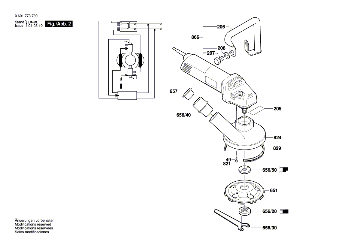 Bosch 1773ak 0601773739 Tool Parts Bosch Grinder Parts Bosch