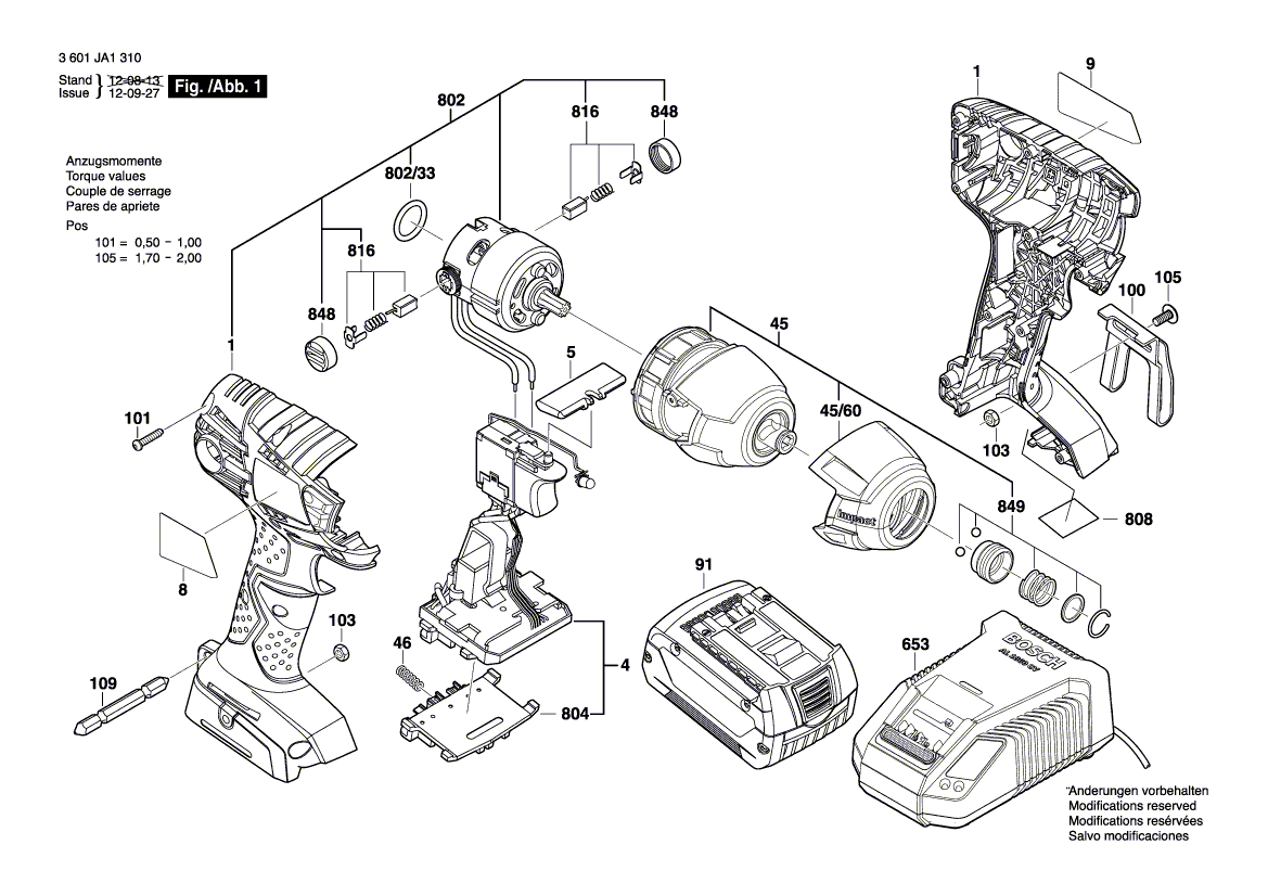 Bosch 25618 3601ja1310 Tool Parts Bosch Impact Wrench Parts