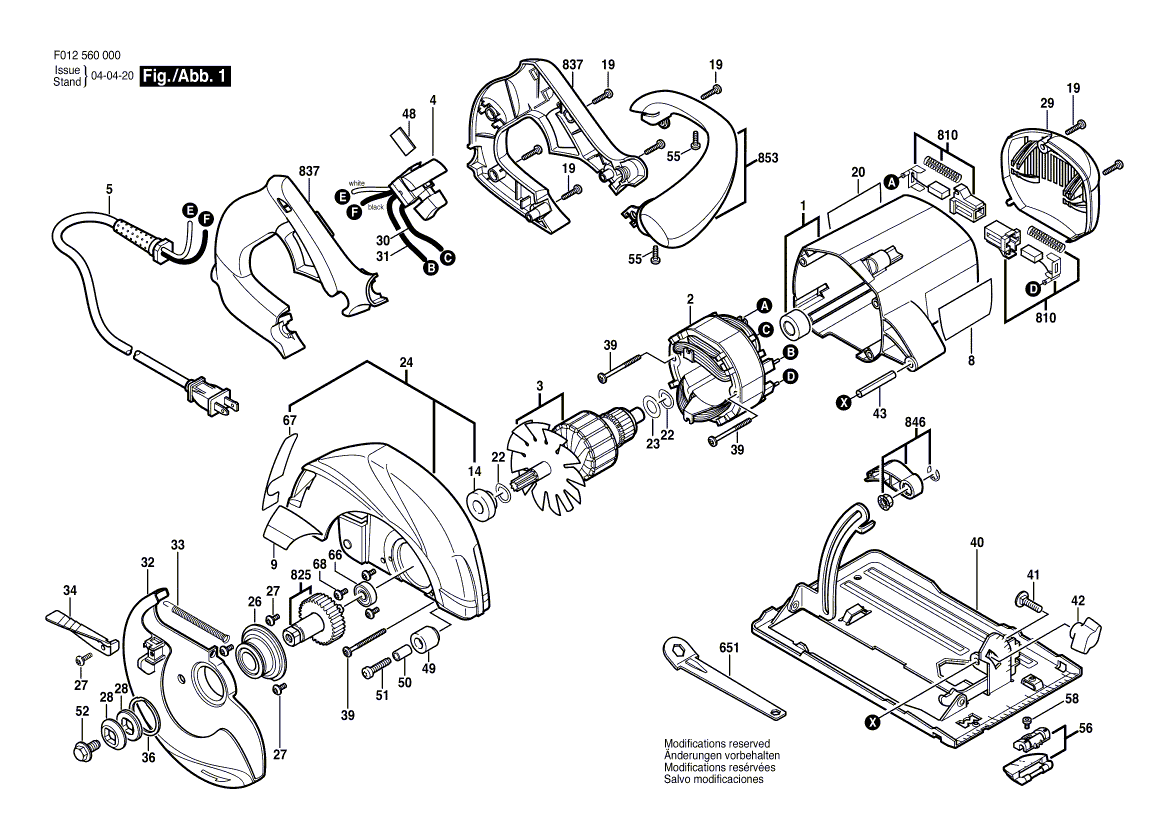 Bosch 5600 f012560000 Tool Parts Bosch Circular Saw Parts