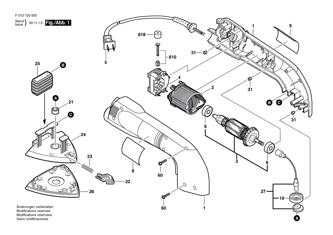 Skil 7302 f012730200 Parts - Delta Sander - Skil Sander Parts - Skil Parts  - Tool Parts