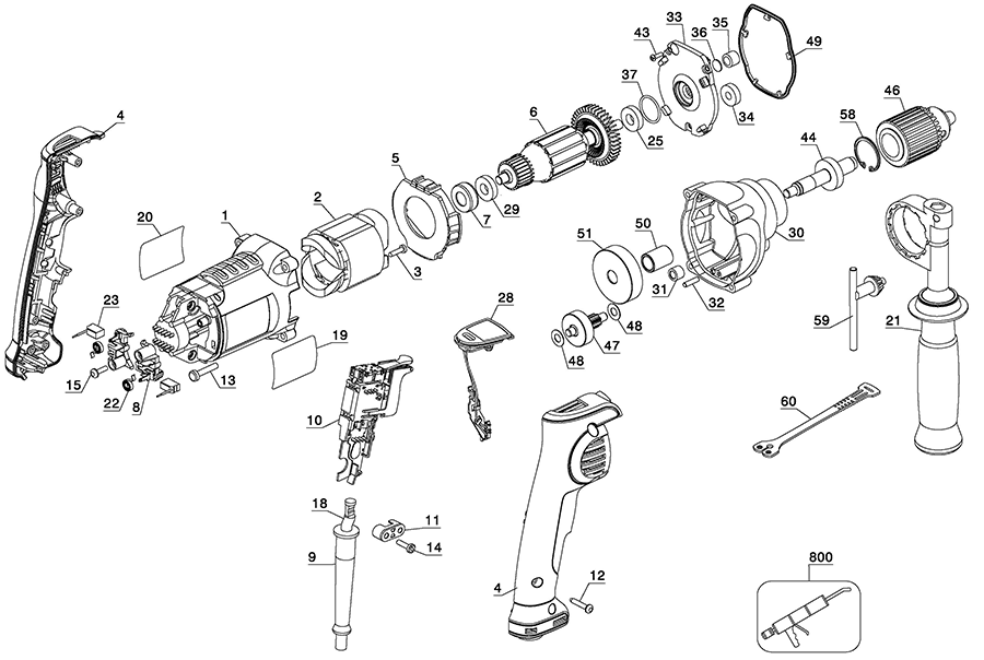 DWD220 Dewalt Drill Parts DeWALT Drill Parts DeWALT Parts Tool Parts