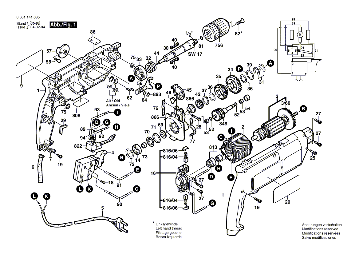 Bosch b6600 0601141635 Tool Parts Bosch Hammer Drill Parts