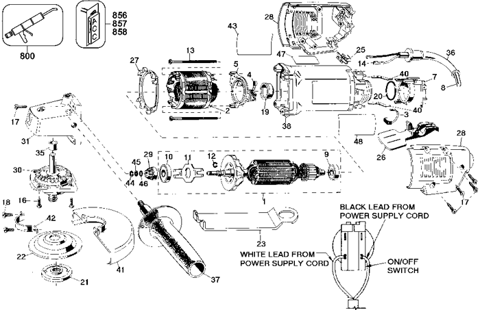 Official Black decker angle grinder parts