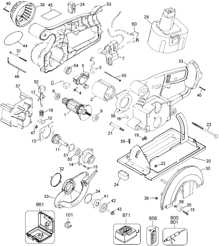 DeWALT DW935KB3 Cordless Circular Saw Parts DeWALT Circular Saw