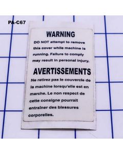 Jet WARNING LABEL JWP-15HO / CS PA-C67