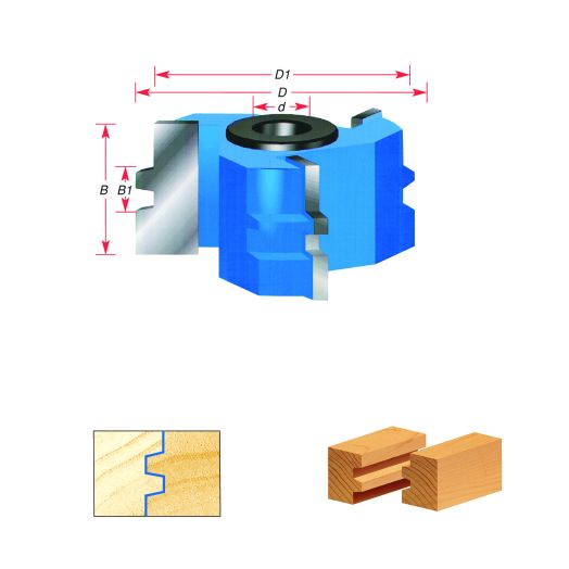 Amana Tool 911 Carbide Tipped 3-Wing Glue Joint 2-5/8 D x 1-3/16 CH x 1/2 & 3/4 Bore Shaper Cutter