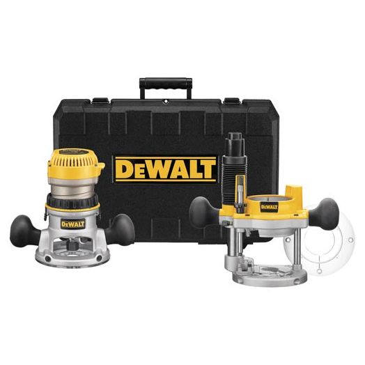 Dewalt2-1/4 HP (maximum motor HP) EVS Fixed Base / Plunge Router Combo Kit w/ Soft Start